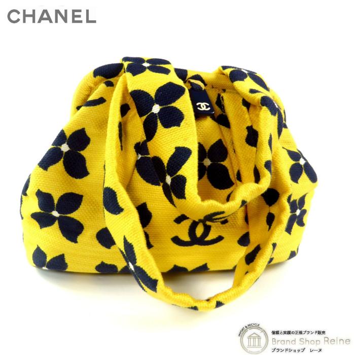 CHANEL（シャネル） 花柄 キャンバス がま口 ハンド バッグ フラワー