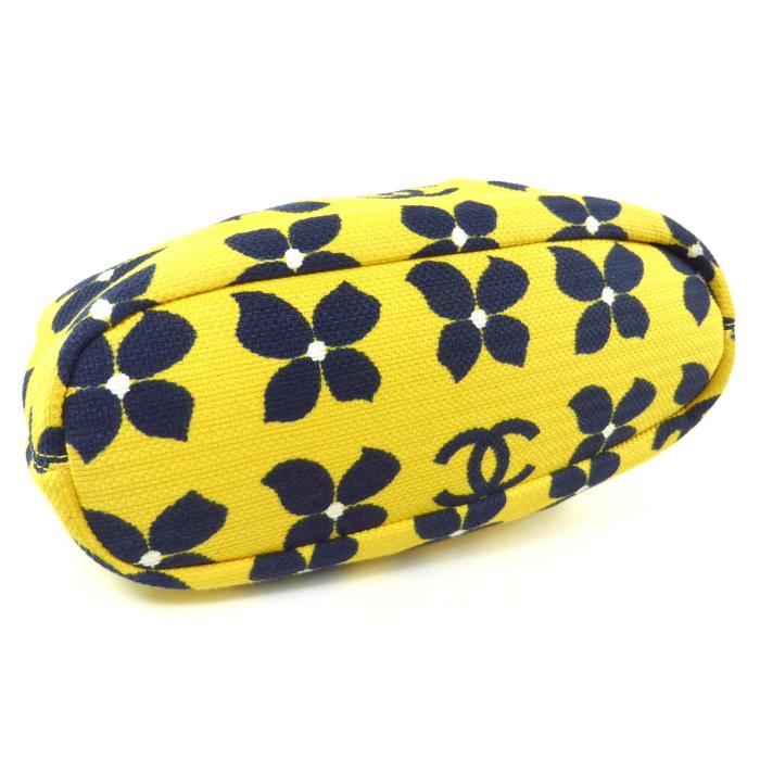 CHANEL（シャネル） 花柄 キャンバス がま口 ハンド バッグ フラワー