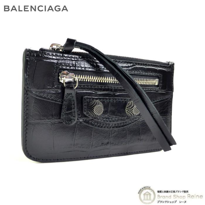 バレンシアガ （BALENCIAGA） ル・カゴール ロング コイン＆カードホルダー コインケース 小銭入れ クロコ型押し 7151825 ブラック（新品）