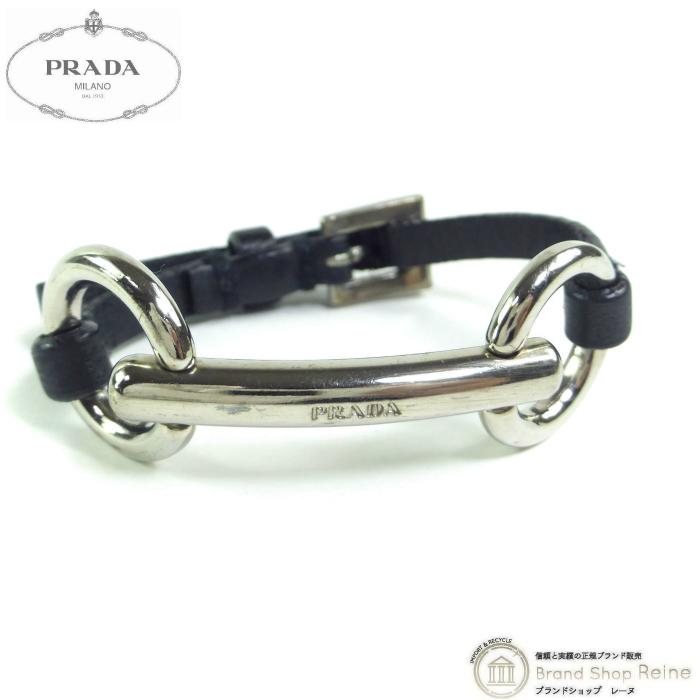 PRADA（プラダ） ホースビット レザーベルト ブレスレット Mサイズ