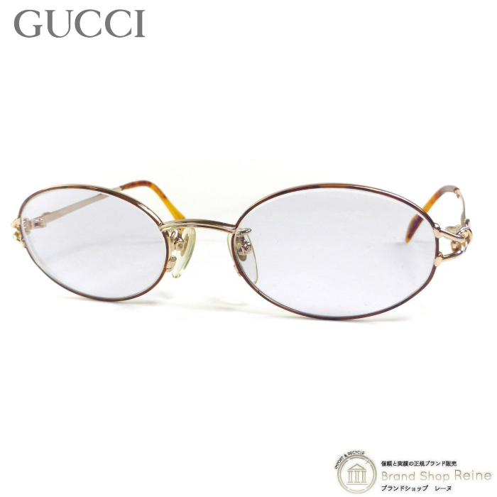 GUCCI（グッチ） オーバル メタルフレーム メガネ 眼鏡 度入りレンズ