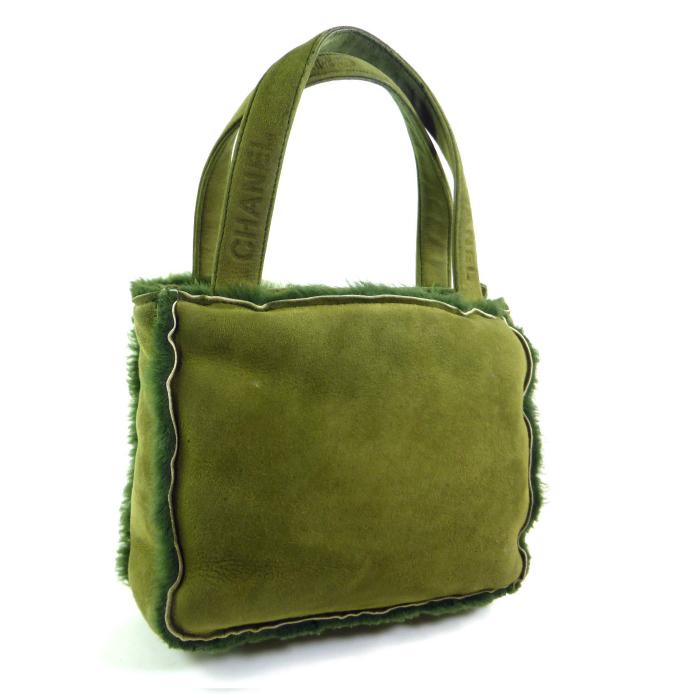 CHANEL（シャネル） ムートン ミニハンドバッグ グリーン系