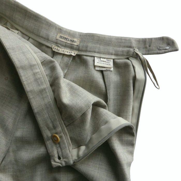HERMES（エルメス） ウール スラックス テーパード パンツ 34 ベージュ