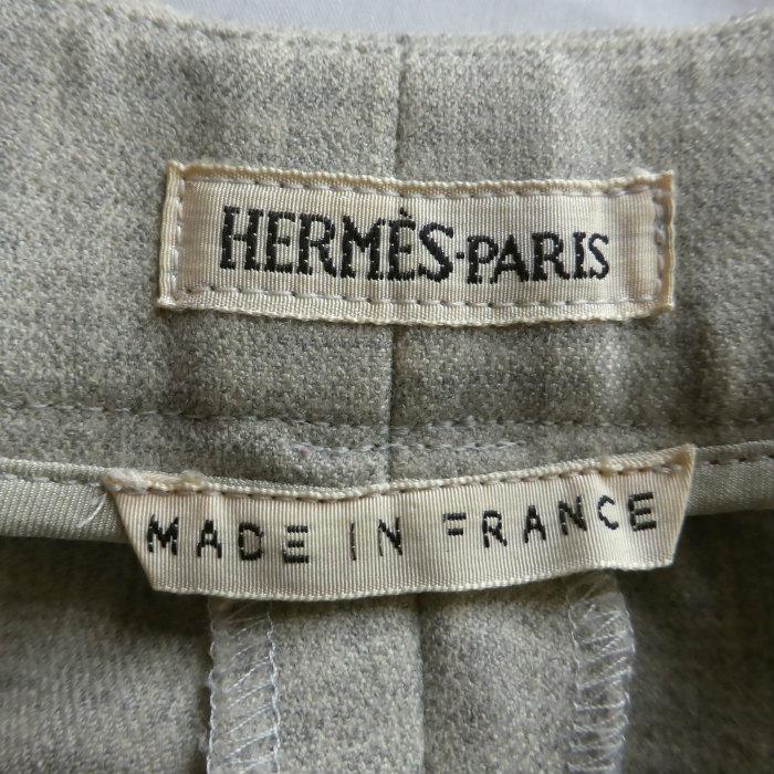 HERMES（エルメス） ウール スラックス テーパード パンツ 34 ベージュ