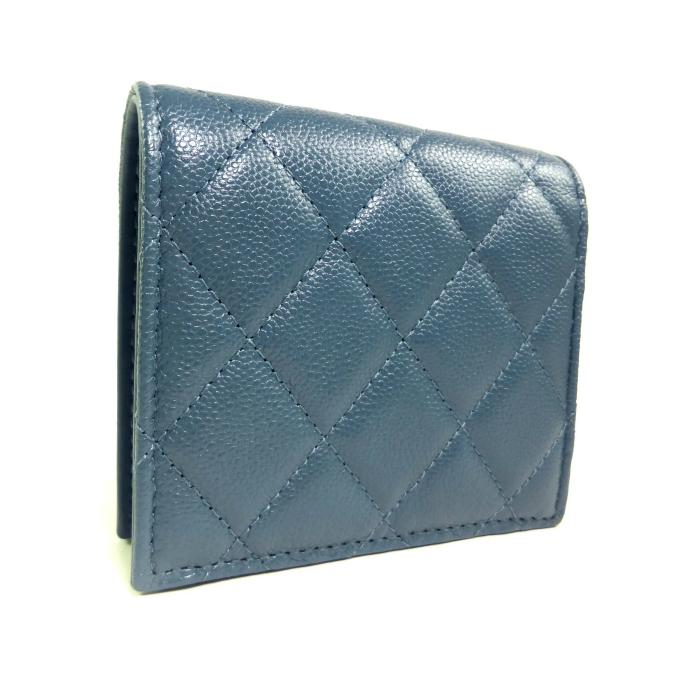 CHANEL（シャネル） キャビアスキン マトラッセ スモールウォレット 二 