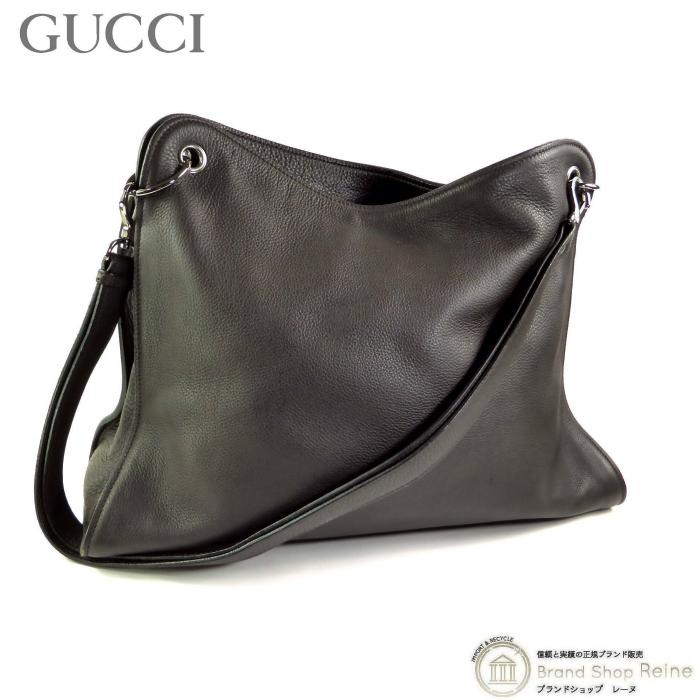 GUCCI（グッチ） ラージ レザー ショルダー バッグ 108853 ダーク