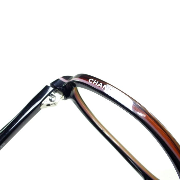 CHANEL メガネ 3075-B ボルドー系 CHANEL（シャネル） オーバル フレーム メガネ 度入り 眼鏡 3028