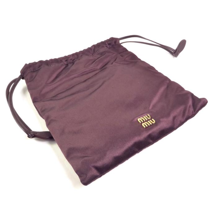 miu miu（ミュウミュウ） サテンシルク 巾着 ポーチ ミニバッグ 5NG010