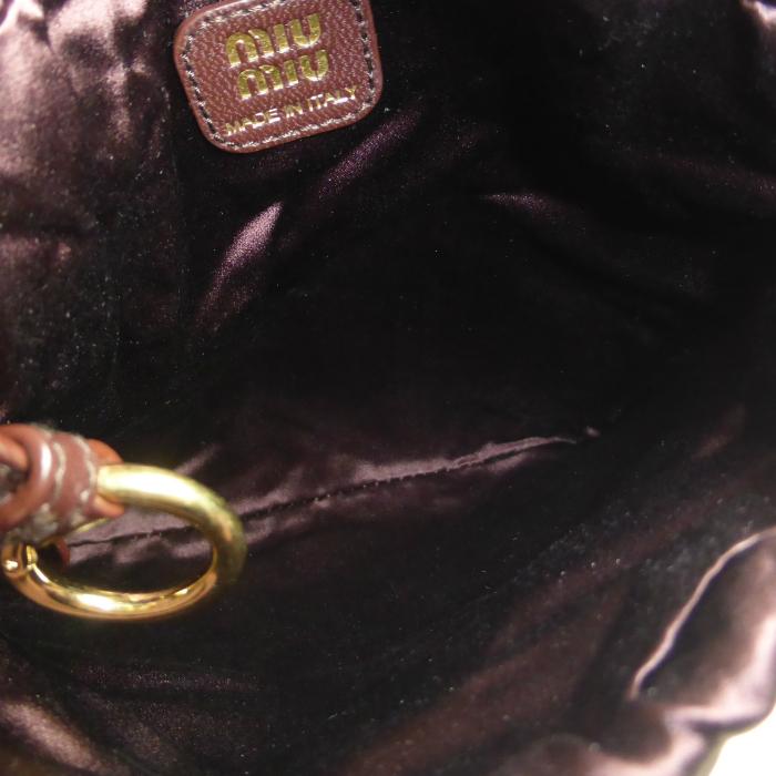 miu miu（ミュウミュウ） サテンシルク 巾着 ポーチ ミニバッグ 5NG010