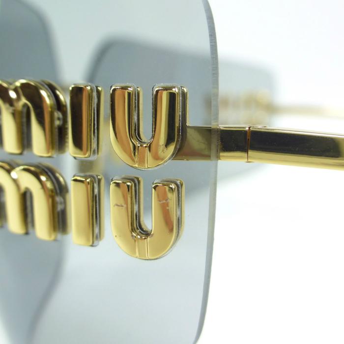 美品 ミュウミュウ サングラス ロゴ金具 夜明けのサングラス パープル×ゴールド miu miu（ミュウミュウ） ランウェイ 夜明けのサングラス SMU54Y