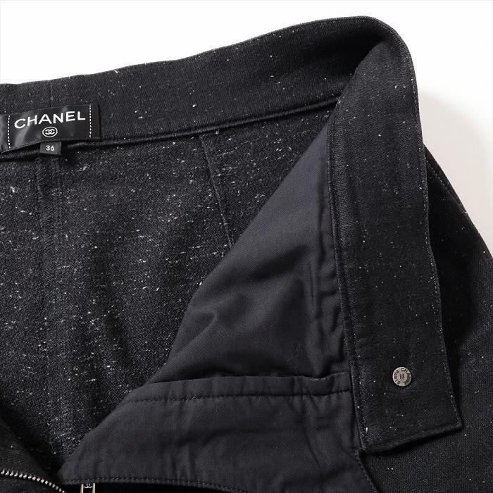CHANEL 36ブラックジーンズ CHANEL（シャネル） コットン デニム ボトムス パンツ 36 ブラック