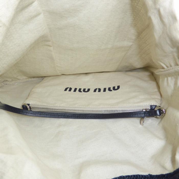 miu miu（ミュウミュウ） （MIUMIU）キャンバス メッシュ トートバッグ