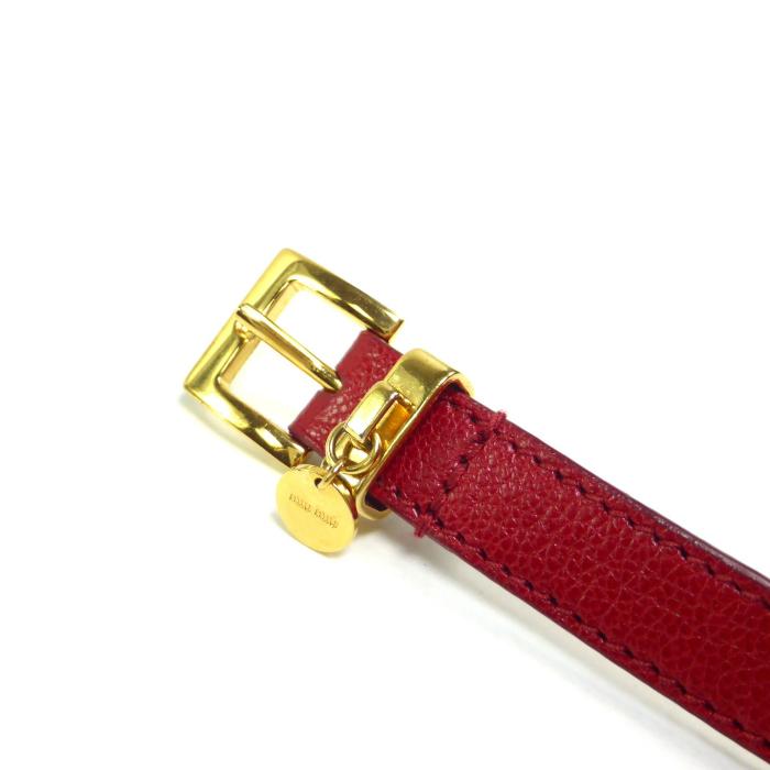 ミュウミュウ （MIUMIU） レザー ベルト 75cm 5CC366 レッド（中古）