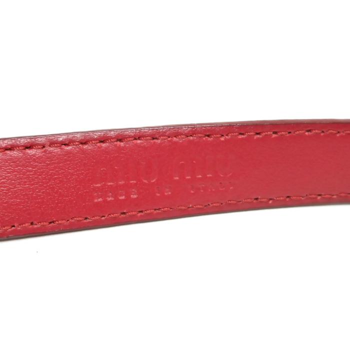 ミュウミュウ （MIUMIU） レザー ベルト 75cm 5CC366 レッド（中古）