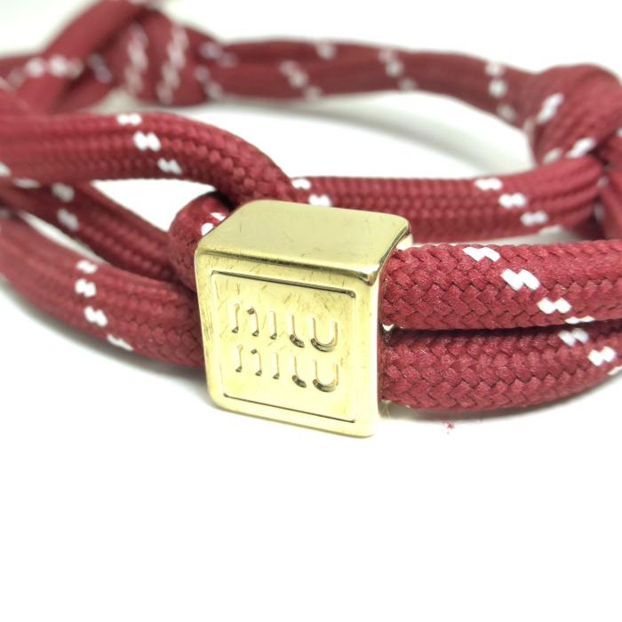 miumiu コード ブレスレット miu miu（ミュウミュウ） コードブレスレット 5IB538 レッド（中古