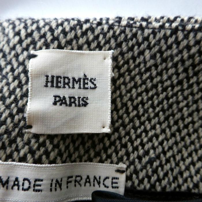 HERMES（エルメス） ウール カシミア ミドル スカート 38 アイボリー 