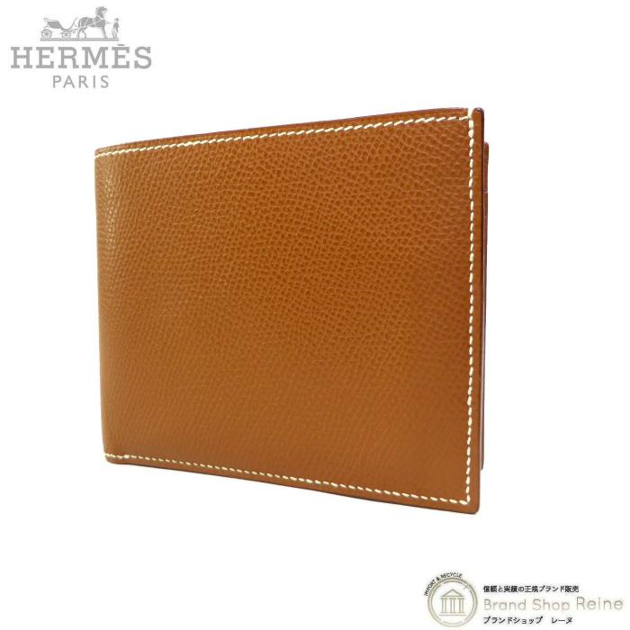 HERMES（エルメス） MC2 ヴォーエプソン □J刻 ゴールド 二つ折り 財布