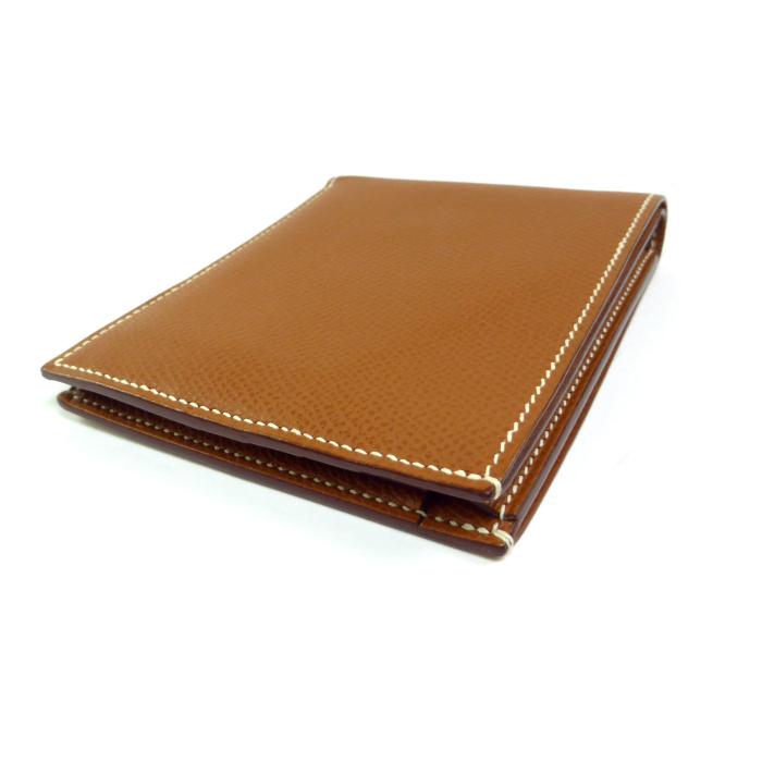 HERMES（エルメス） MC2 ヴォーエプソン □J刻 ゴールド 二つ折り 財布