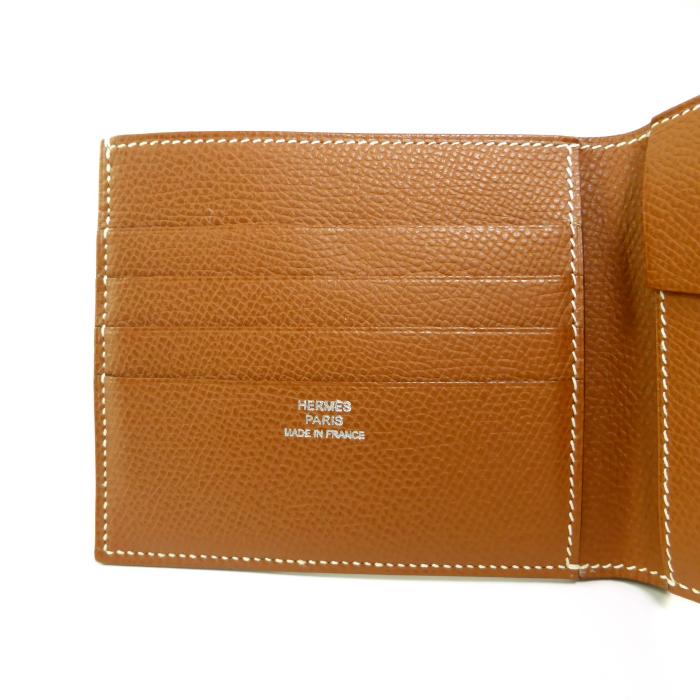 HERMES（エルメス） MC2 ヴォーエプソン □J刻 ゴールド 二つ折り 財布