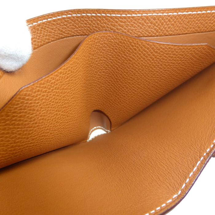 HERMES（エルメス） MC2 ヴォーエプソン □J刻 ゴールド 二つ折り 財布