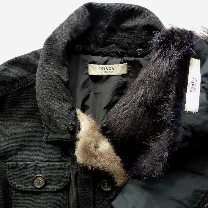PRADA（プラダ） （PRADA）デニム ジャケット コート ミンクファー 38 