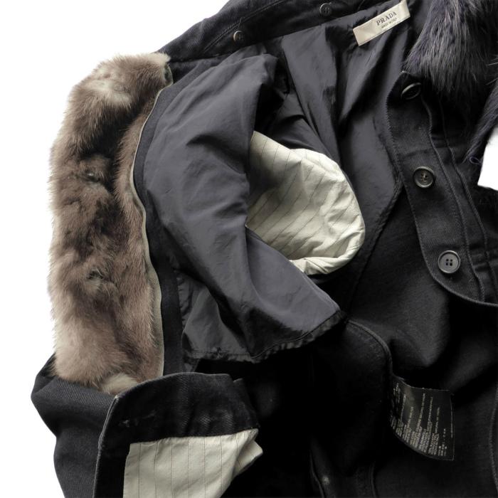 PRADA（プラダ） （PRADA）デニム ジャケット コート ミンクファー 38 