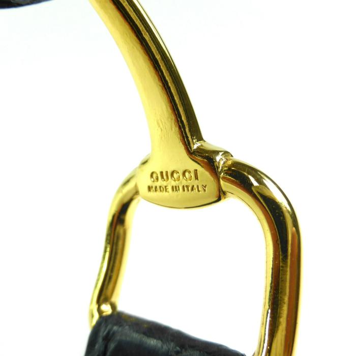 GUCCI（グッチ） ホースビット クロコ型押し レザー×GP バングル