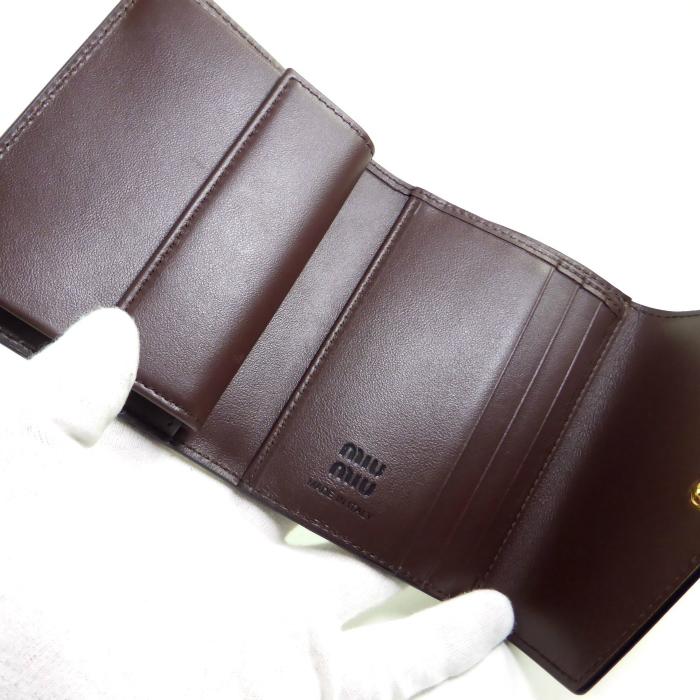 miu miu（ミュウミュウ） レザー 三つ折り 財布 5MH040 RADICA/NER 