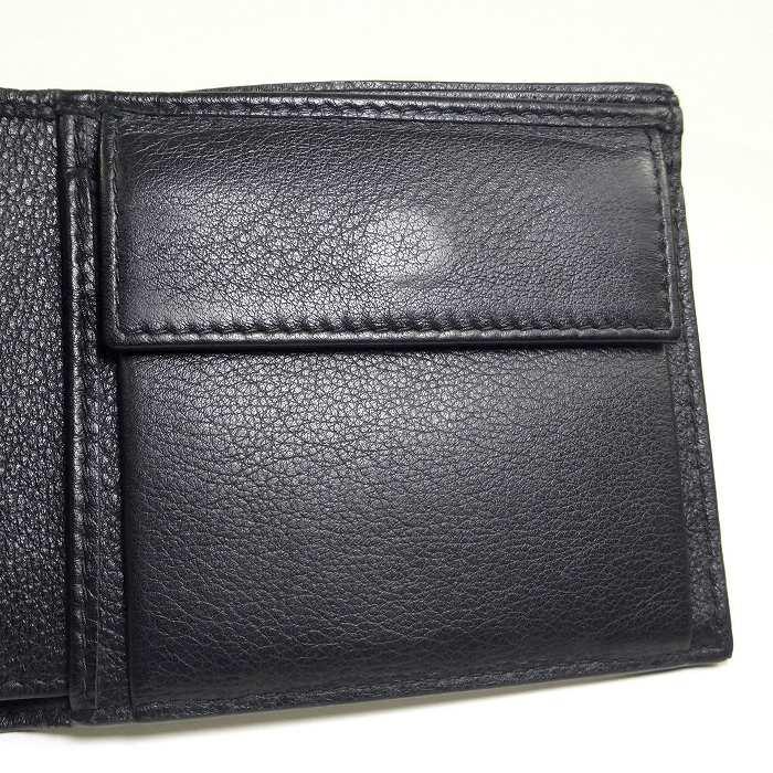 PRADA（プラダ） レザー ロゴ コインポケット付き 二つ折り 財布 NERO
