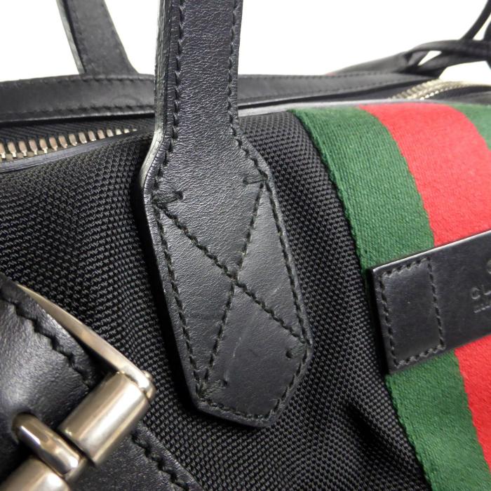 GUCCI テクノキャンバス　ダッフルバック　ボストンバック　シェリーライン　黒 GUCCI（グッチ） シェリーライン テクノキャンバス ダッフル ボストン