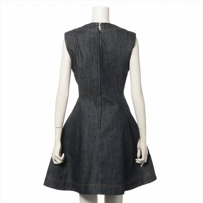クリスチャンディオール （Christian Dior） デニム ワンピース 蜂 モチーフ ビジュー 40 インディゴブルー ウェア（中古）の画像