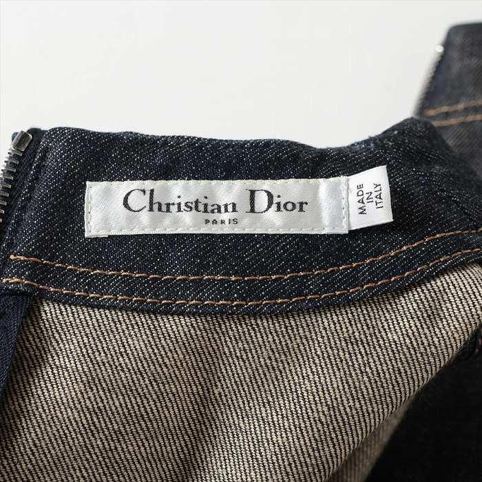クリスチャンディオール （Christian Dior） デニム ワンピース 蜂 モチーフ ビジュー 40 インディゴブルー ウェア（中古）の画像