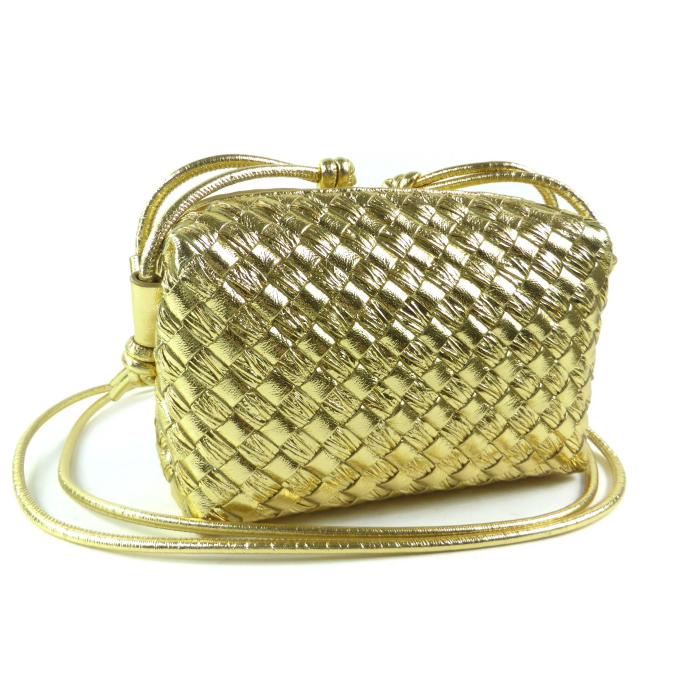 ◆美品◆ボッテガヴェネタ◆イントレチャート◆ゴールド◆ショルダーバッグ◆ BOTTEGA VENETA（ボッテガ・ヴェネタ） ボッテガ ヴェネタ （BOTTEGA
