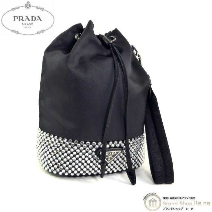 PRADA（プラダ） （PRADA）テスート ナイロン×クリスタル ポーチ