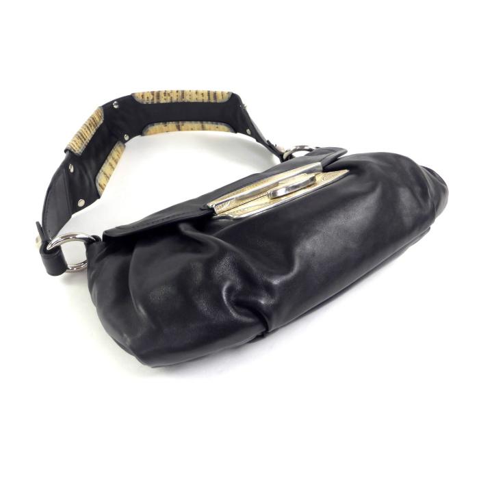 PRADA（プラダ） レザー×クロコダイル 型押し スタッズ ワンショルダー