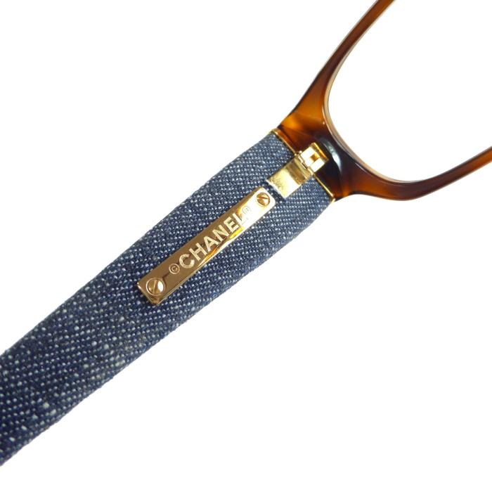 CHANEL（シャネル） べっ甲 デミ柄 デニム ココマーク スクエア メガネ