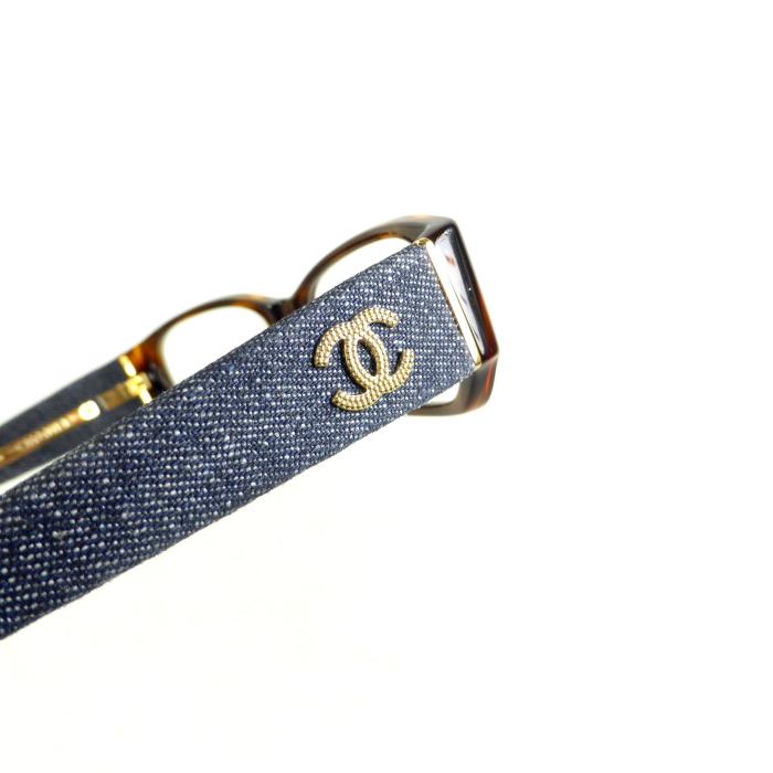 CHANEL（シャネル） べっ甲 デミ柄 デニム ココマーク スクエア メガネ