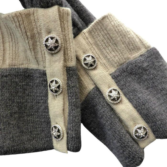 シャネル （CHANEL）ウール フリルデザイン リブ ニット トップス 07A 38 グレー P31465 ウェア（中古）の画像