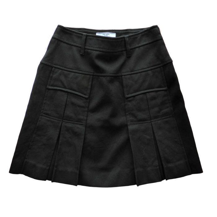 プラダ　PRADA スカート　ミニ PRADA（プラダ） （PRADA）ウール サイドライン ミニ スカート