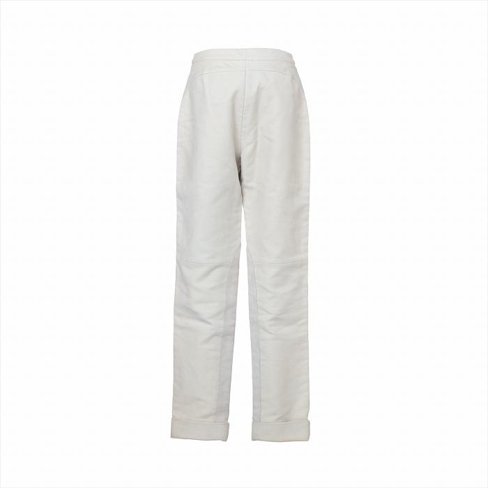 HERMES（エルメス） コットン ラムレザー パンツ 38 アイボリー スター