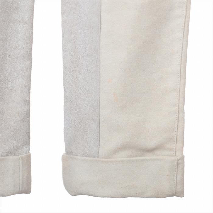 HERMES（エルメス） コットン ラムレザー パンツ 38 アイボリー スター