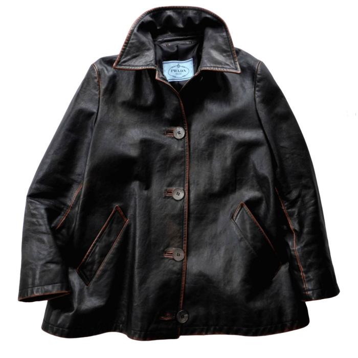 PRADA（プラダ） カーフスキン レザー カーコート ジャケット #40 