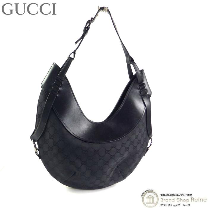GUCCI グッチ 三日月 ワンショルダーバッグ GGキャンバス GGキャンバス グッチ （GUCCI） GGキャンバス×レザー クレセントムーン