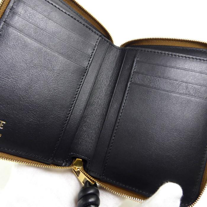 ロエベ ノット コンパクト ジップ ウォレット CEM1CWZX01 財布 ロエベ ノット コンパクト ジップ アラウンド ウォレット ダークバター