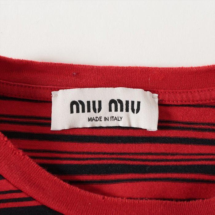 miu miu（ミュウミュウ） コットンジャージー 長袖Tシャツ XS ボーダー