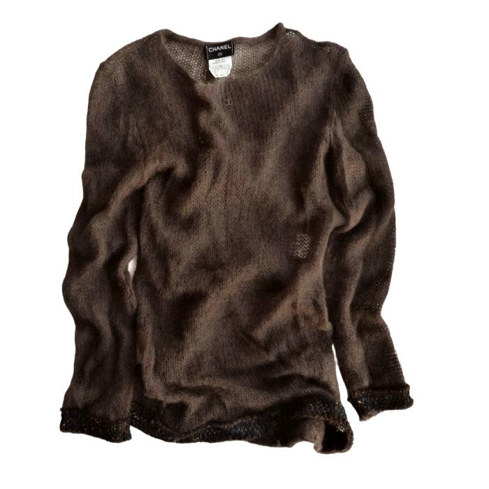 シャネル （CHANEL）モヘア ニット＆マフラー 98A ヴィンテージ 38 ブラウン P11482 P11648 ウェア（中古）の画像
