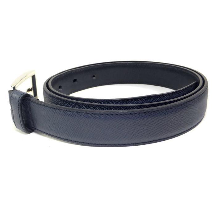 【正規品】タグ有り PRADA サフィアーノレザー ベルト サイズ90　プラダ PRADA（プラダ） ベルト サフィアーノレザー 90cm ネイビー メンズ