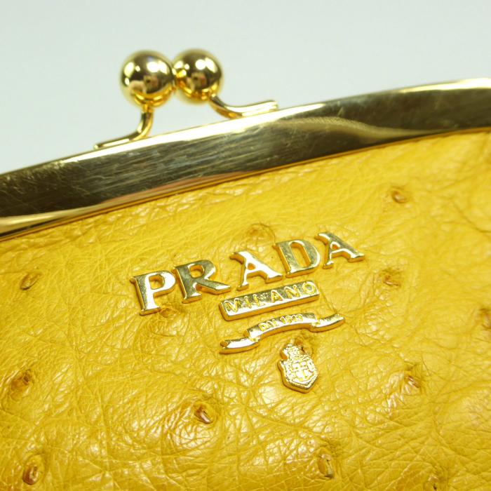PRADA（プラダ） オーストリッチ がま口 コインケース 小銭入れ 1M1179
