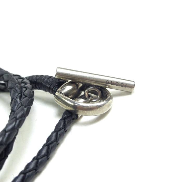 GUCCI（グッチ） ホースビット チョーカー 編み込みレザー SV925