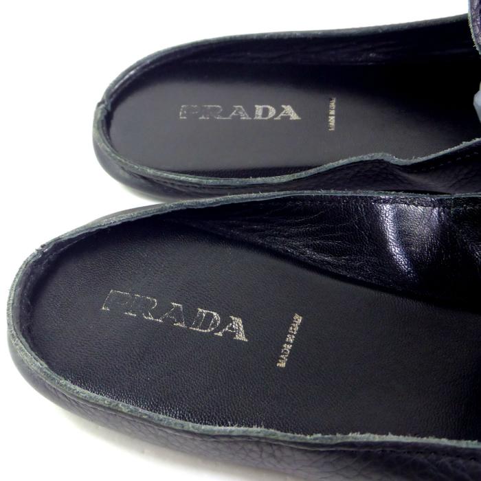 PRADA（プラダ） レザー ルームシューズ スリッパ ナイロンポーチ付き